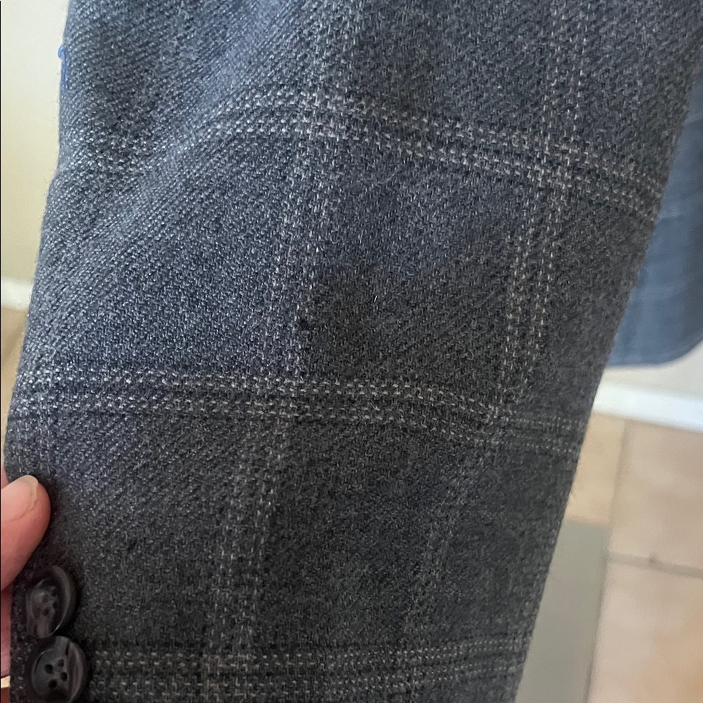 Oscar de la Renta Charcoal Plaid Blazer - Picture 7 of 14